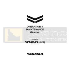 Yanmar Excavator SV100-2A Operation Manual - Digital Download