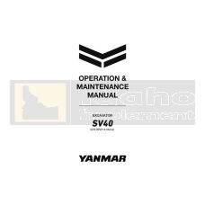 Yanmar Excavator SV40 Operation Manual - Printed Hard Copy - FREE Shipping
