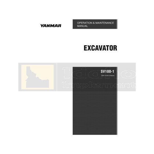 Yanmar Excavator SV100-1 Operation Manual - Digital Download