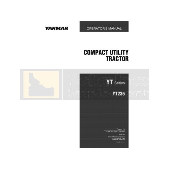 Yanmar Tractor YT235 Operation Manual - Digital Download