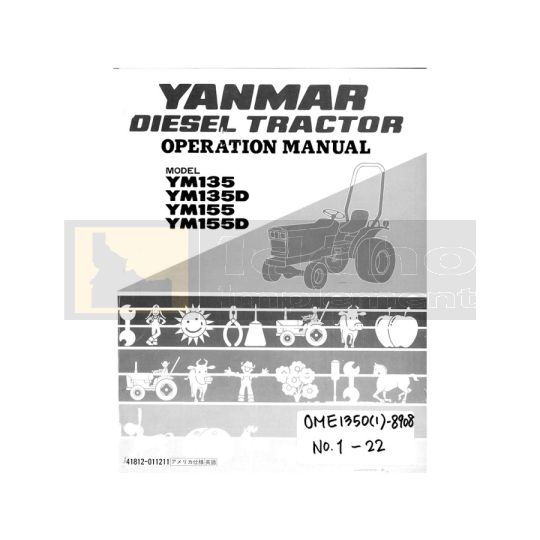 Yanmar Tractor YM155 Operation Manual - Printed Hard Copy - FREE Shipping