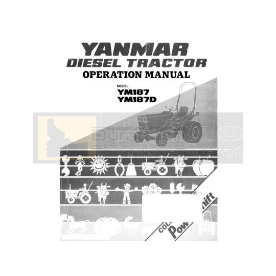 Yanmar Tractor YM187 Operation Manual - Printed Hard Copy - FREE Shipping
