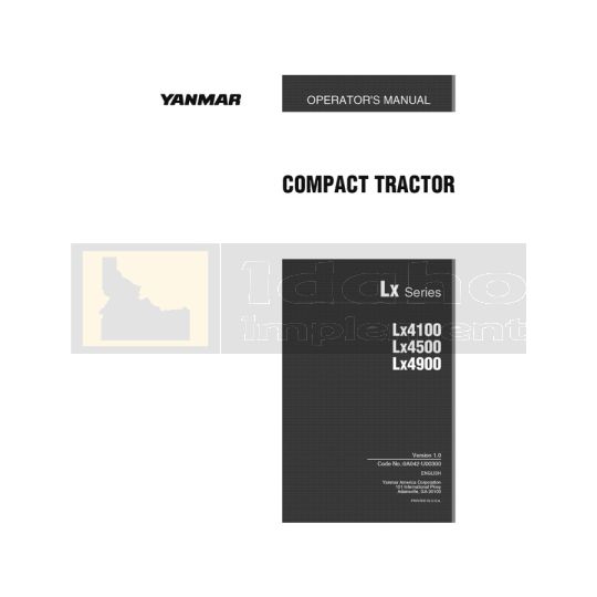 Yanmar Tractor LX-Series Operation Manual - Printed Hard Copy - FREE SHIPPING