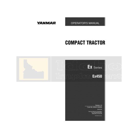 Yanmar Tractor EX450 Operation Manual