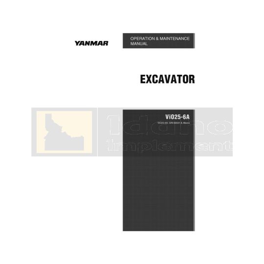 Yanmar ViO 25-6A Operation Manual