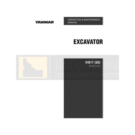 Yanmar Excavator ViO17 Operation Manual
