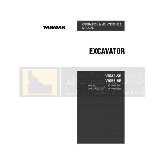 Yanmar Excavator ViO45-5B Operation Manual - Digital Download